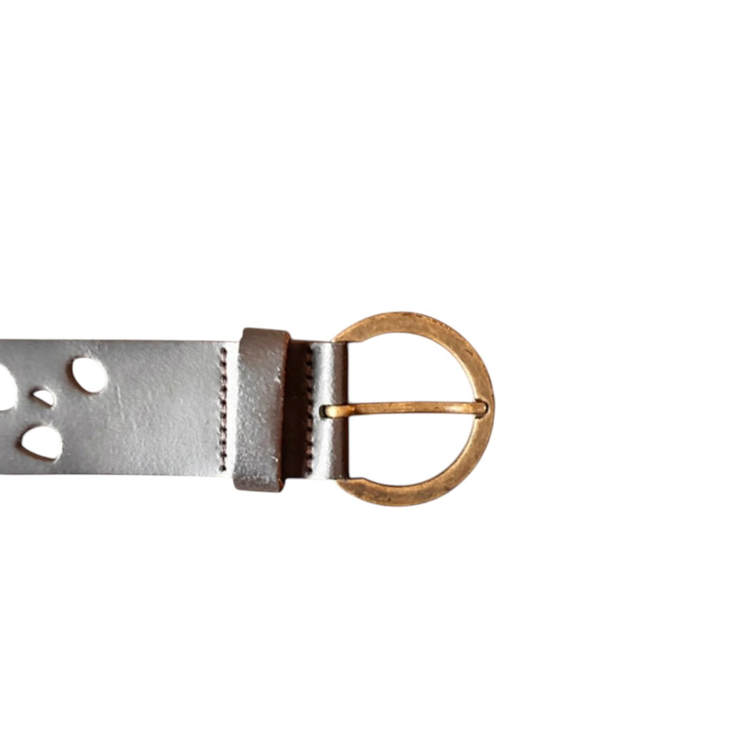 Vintage Brown Cut Out Statement Leather Belt