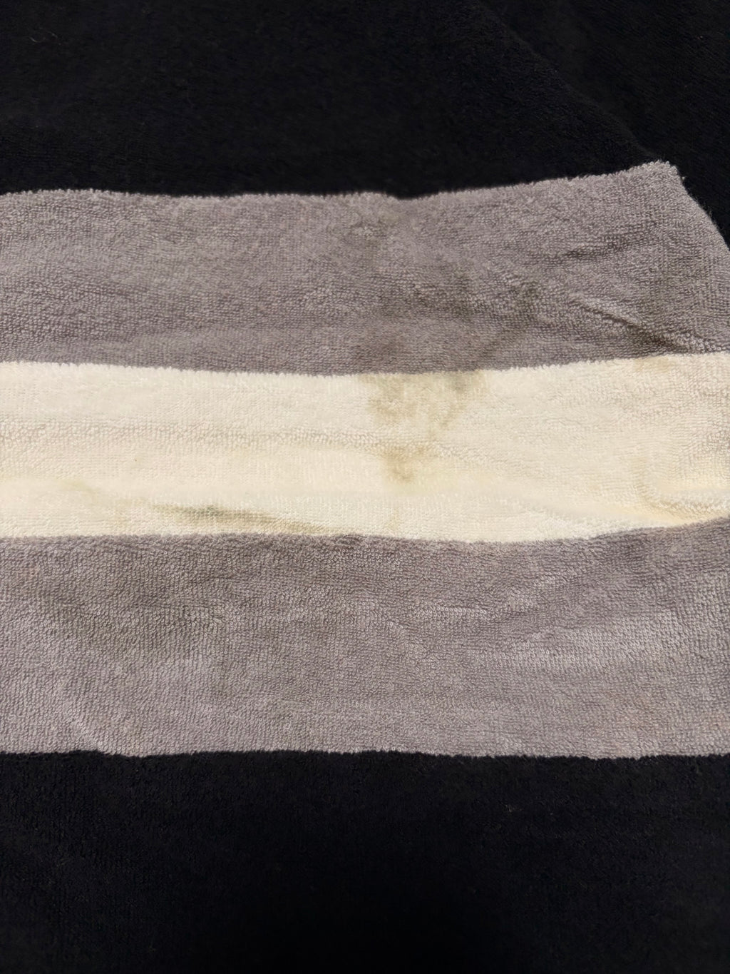 Vintage BAPE Black Cotton Cream Striped Polo Shirt