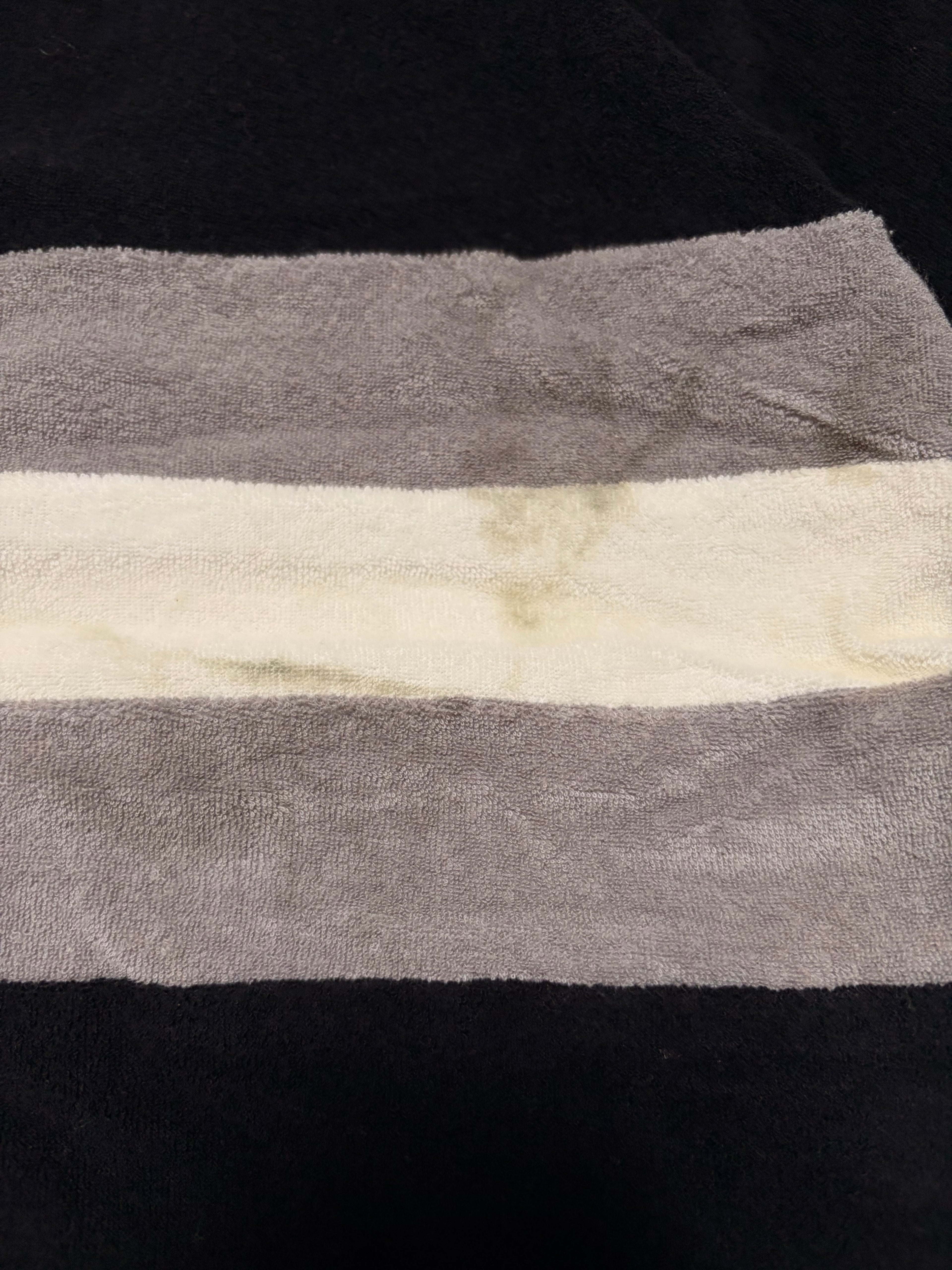 Vintage BAPE Black Cotton Cream Striped Polo Shirt