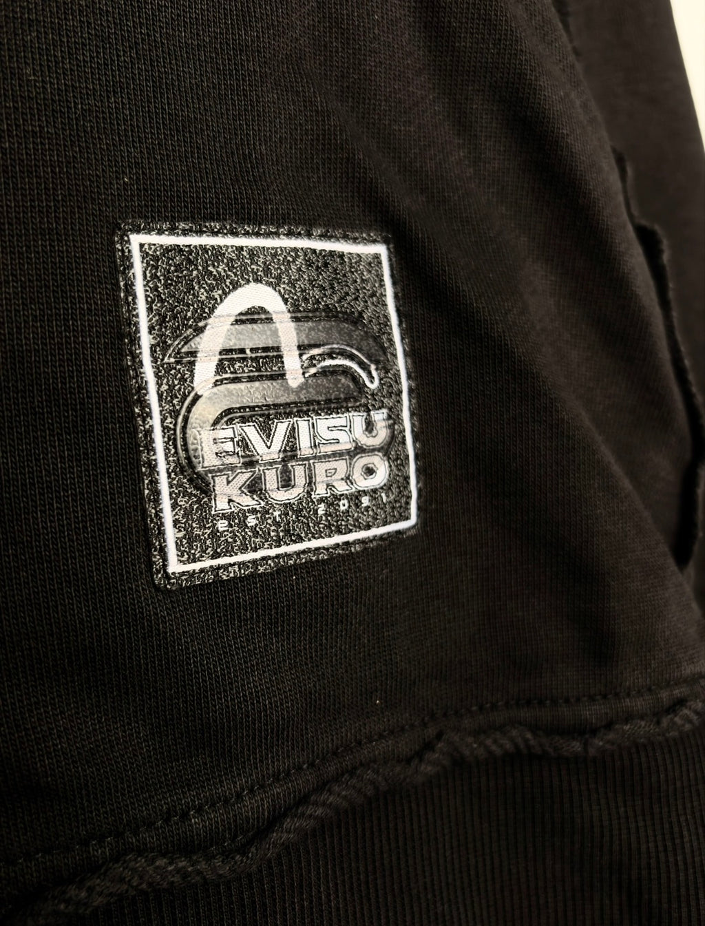 Evisu Kuro Vintage Ripped Logo Black Jumper