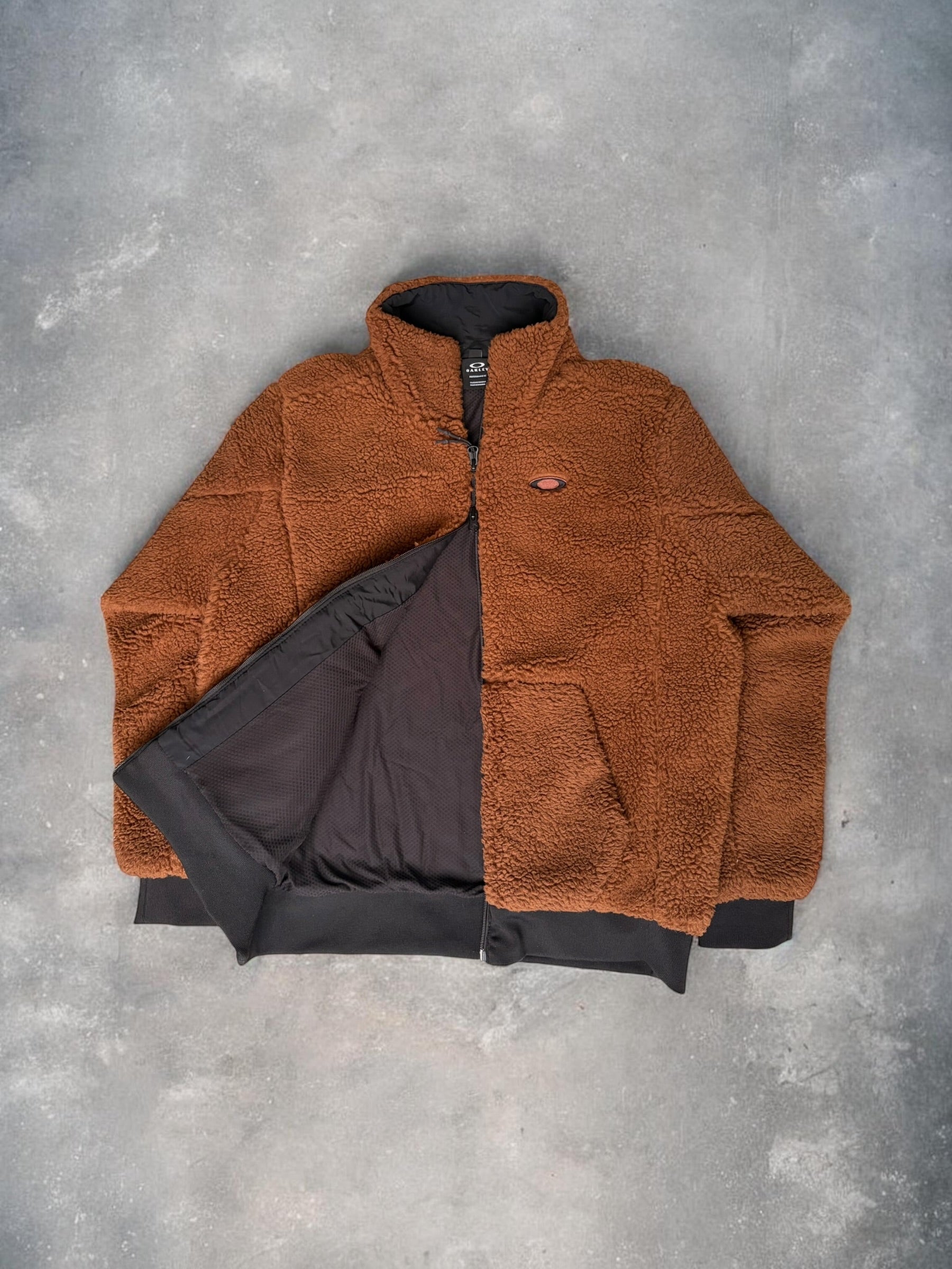 Oakley Vintage Boa Fleece Brown Black Jacket