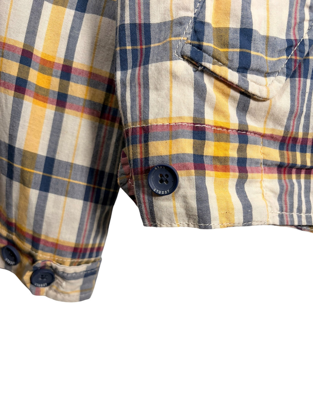 Stüssy Vintage Plaid Zip Yellow Collared Jacket
