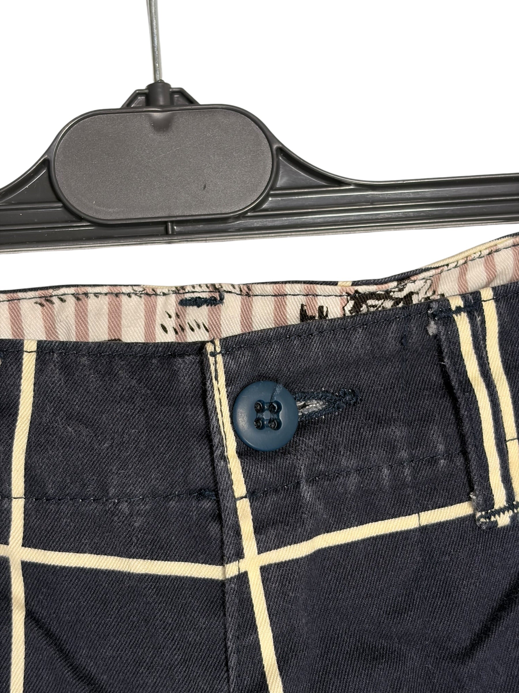 BAPE Vintage Japanese Navy Cream Plaid Shorts