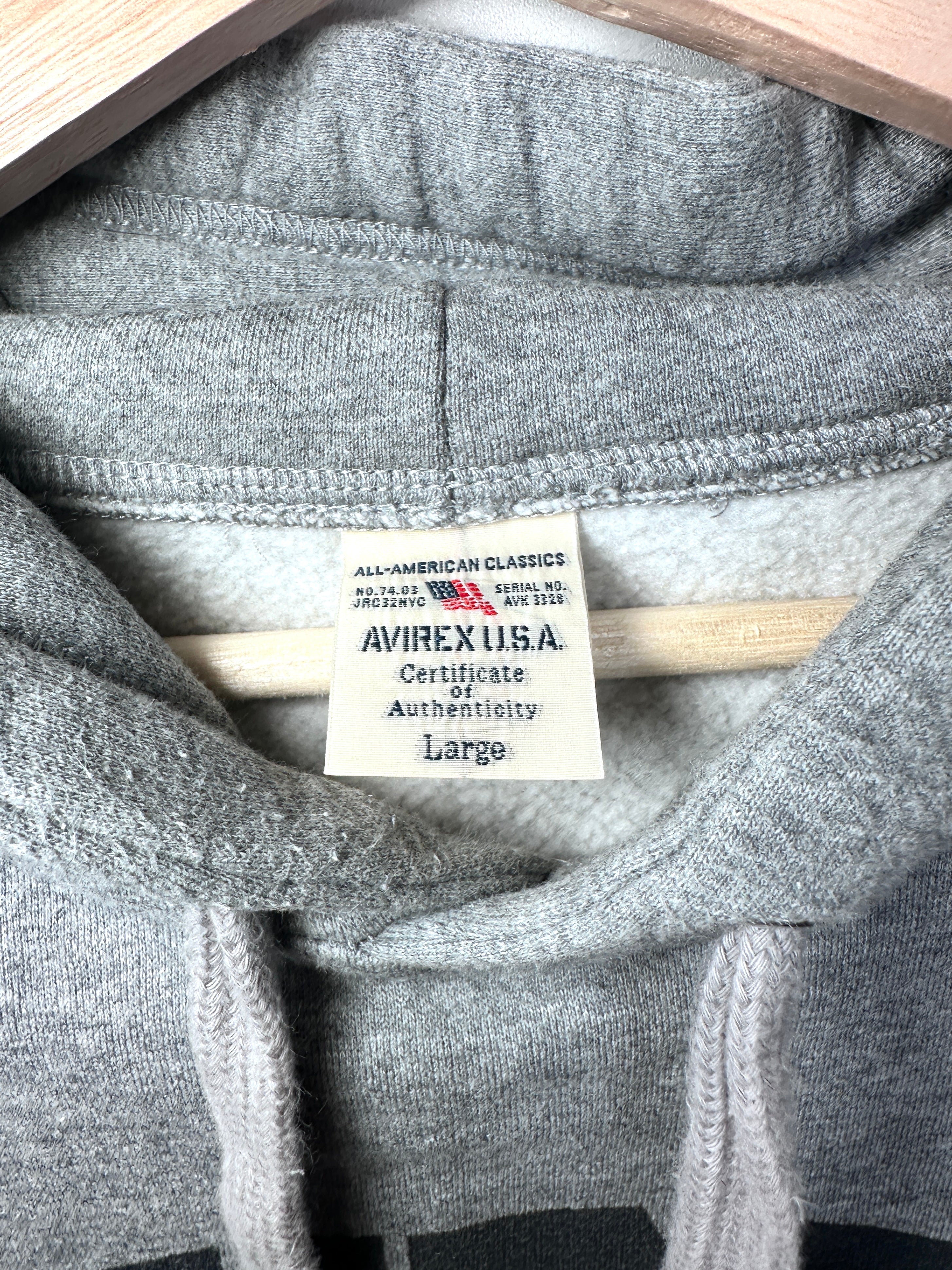 Avirex Vintage Spellout Grey Hoodie