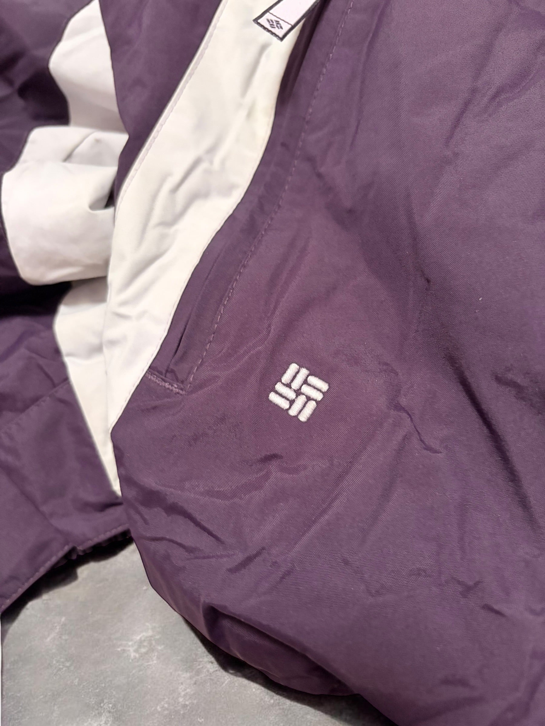 Columbia Vintage Panelled Purple White Technical Ski Coat