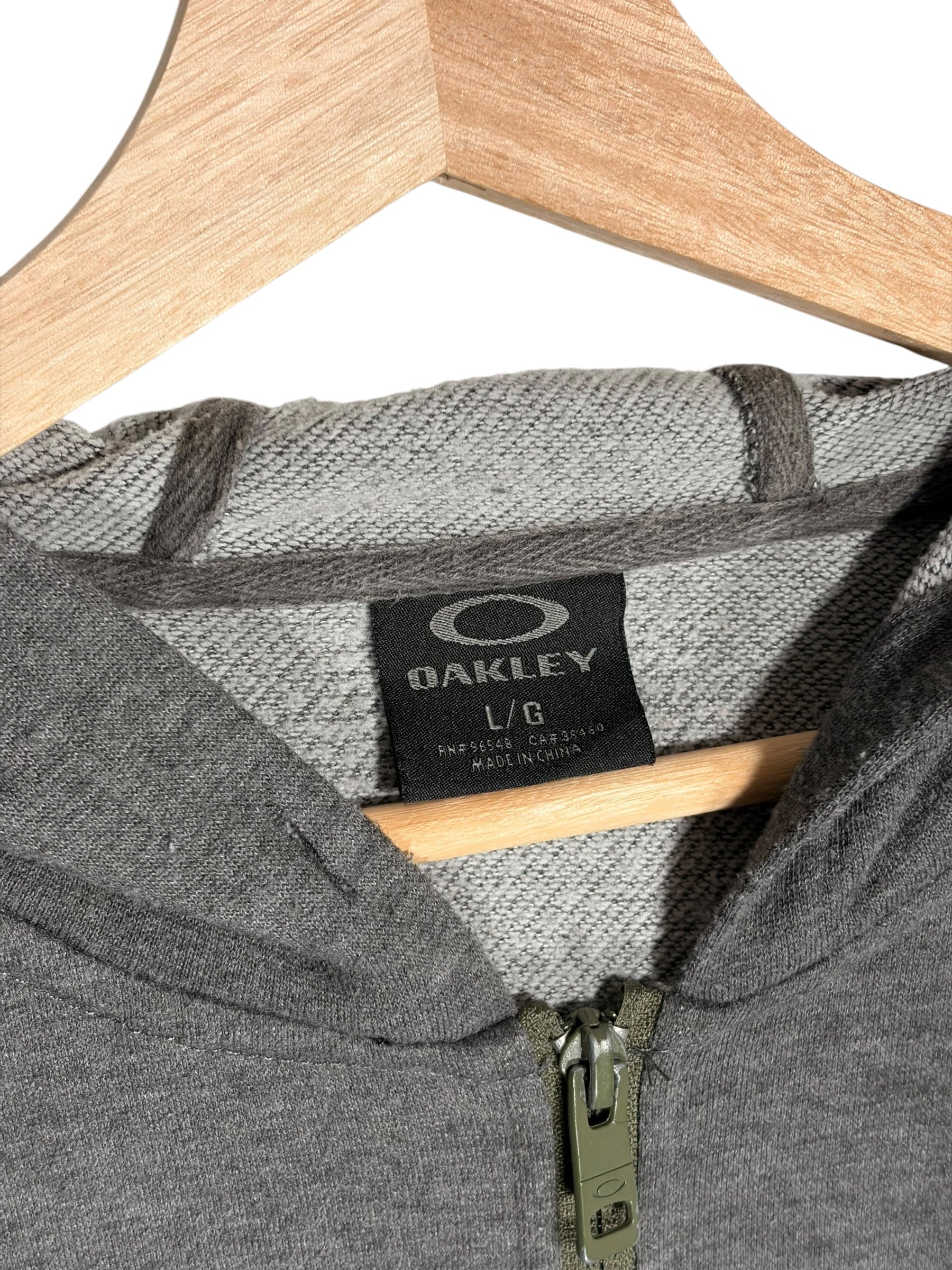 Oakley Vintage Japanese Striped Grey Hoodie