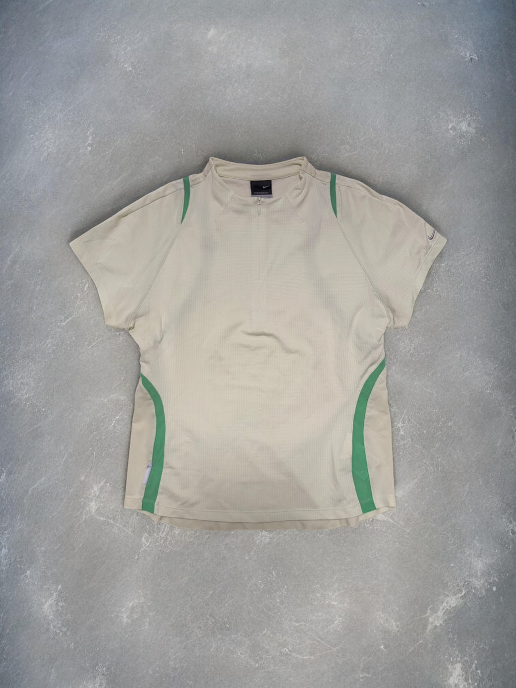 Nike Sphere Dry 2000s Panelled Cream Green Zip T-Shirt