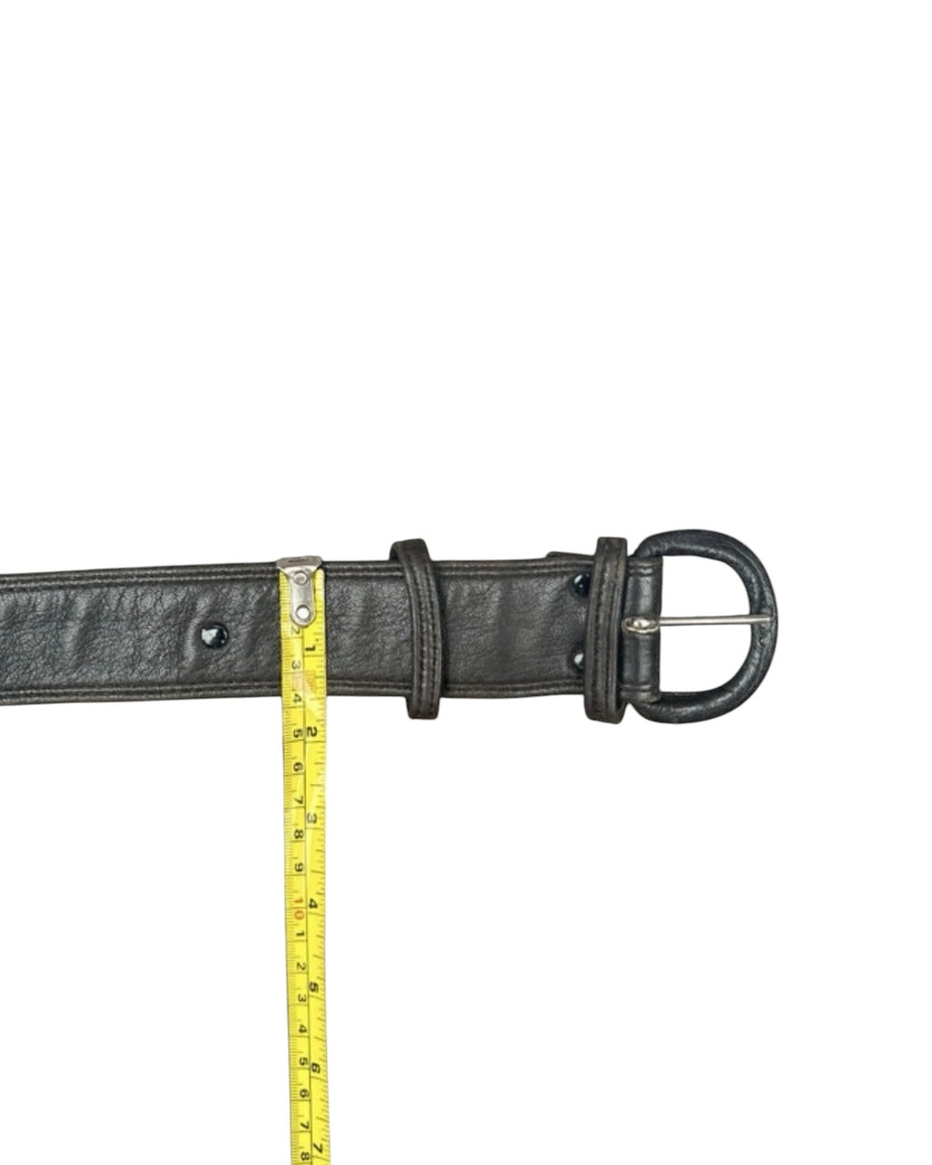 Vintage soft Brown Genuine Leather Belt With Rounded Buckle - 40W