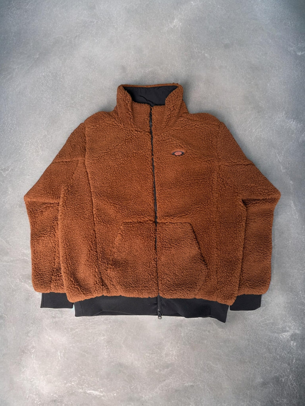 Oakley Vintage Boa Fleece Brown Black Jacket