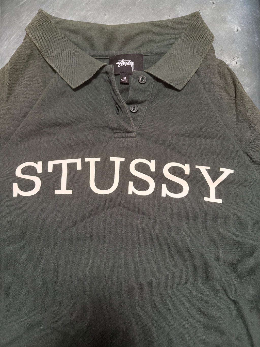 Stussy Vintage Spellout Green Longsleeve Shirt