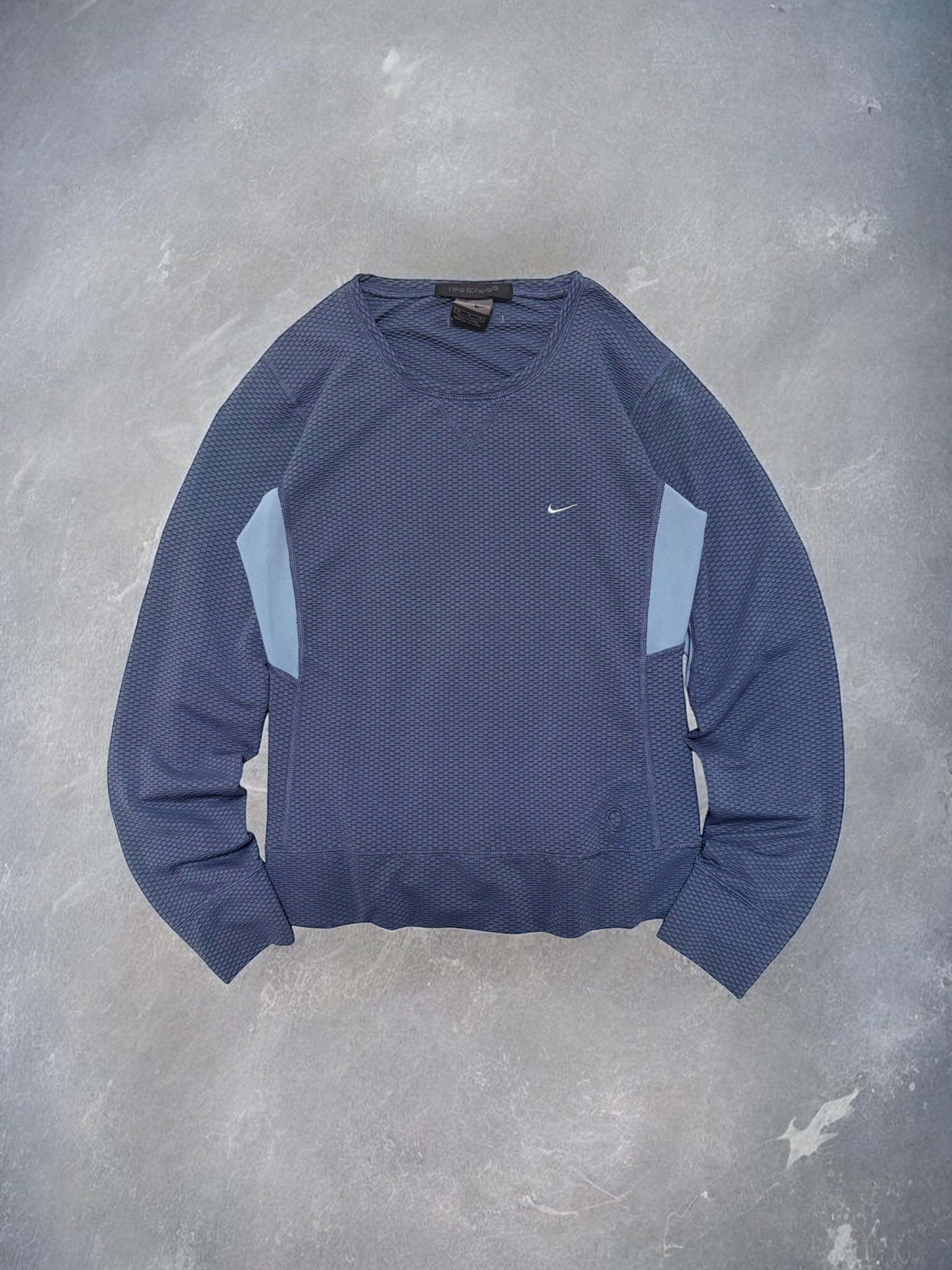Nike Sphere 2000s Panelled Blue Long-sleeve Tee