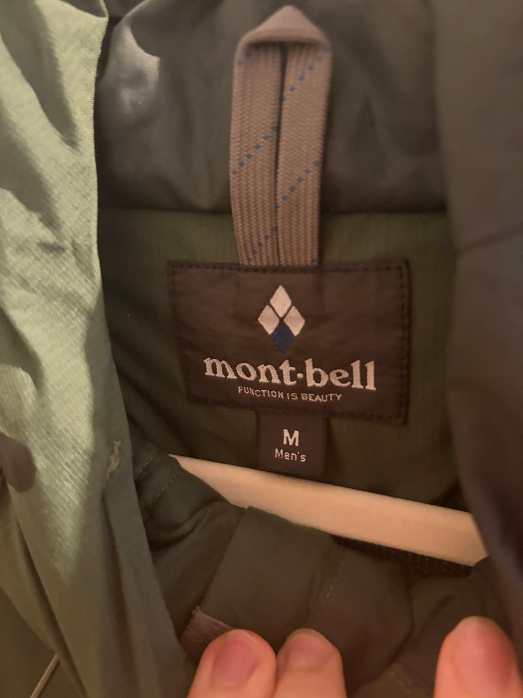 Montbell Vintage Green Two-Tone Panelled Waterproof Jacket