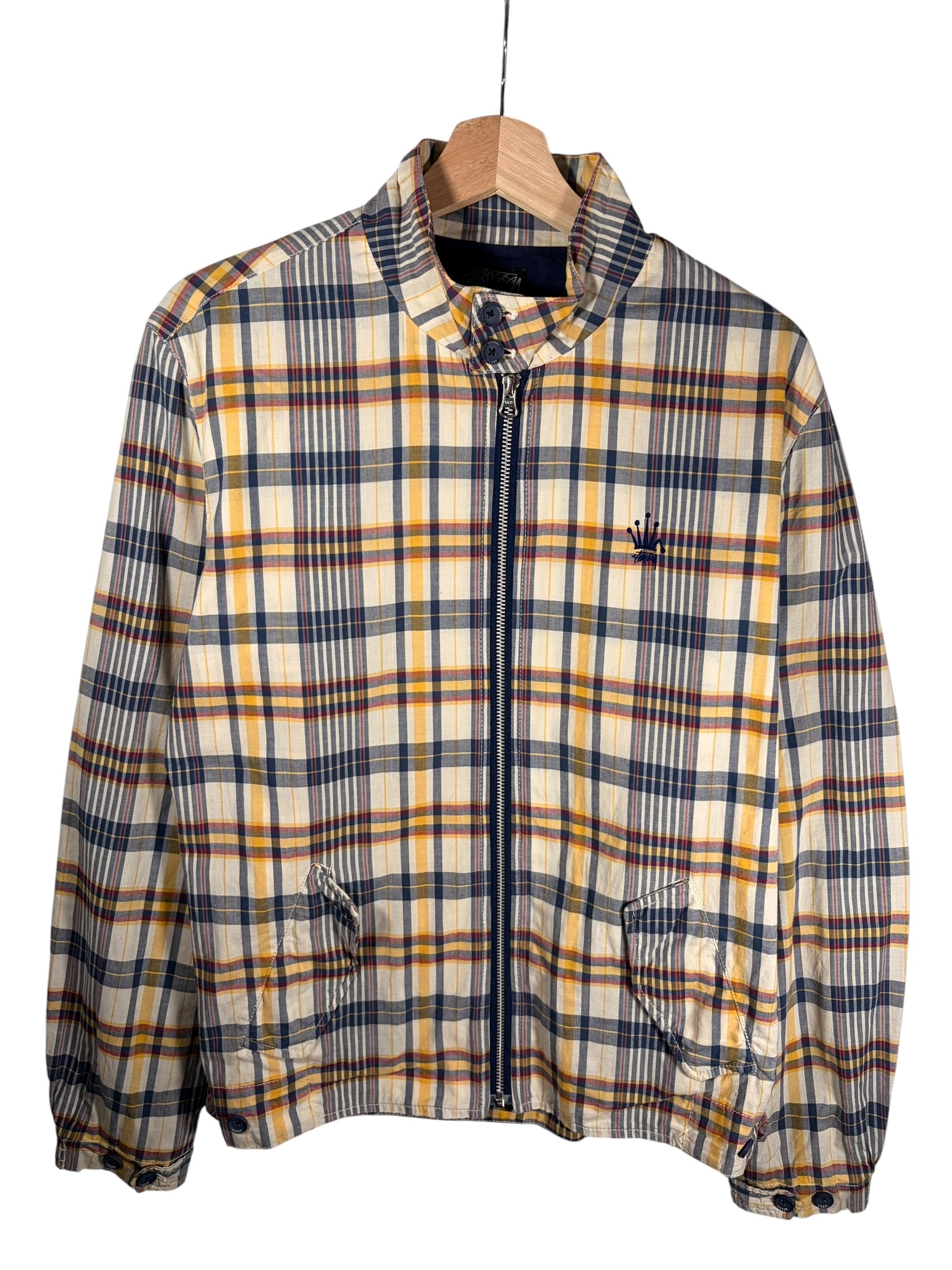Stüssy Vintage Plaid Zip Yellow Collared Jacket
