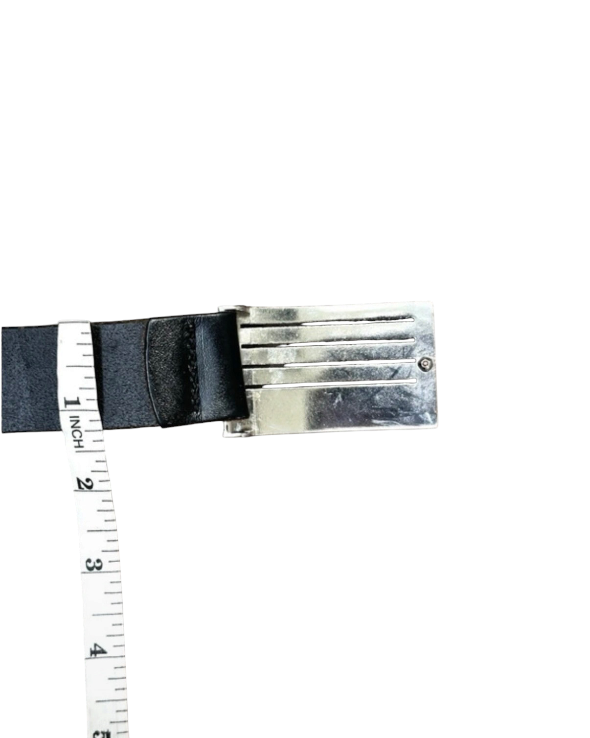 Vintage Next Leather Belt With Statement Buckle - 40W