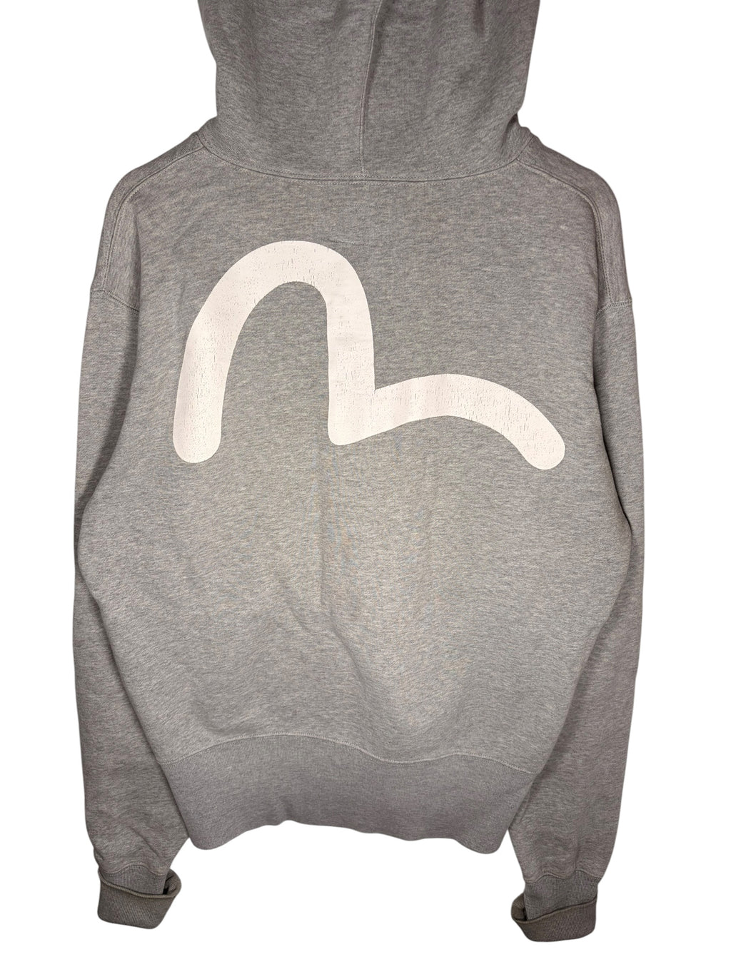 Evisu Premium Vintage Back Print Grey Zip up Hoodie