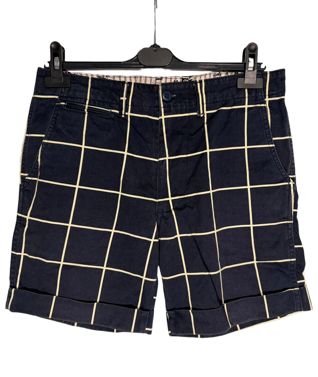 BAPE Vintage Japanese Navy Cream Plaid Shorts