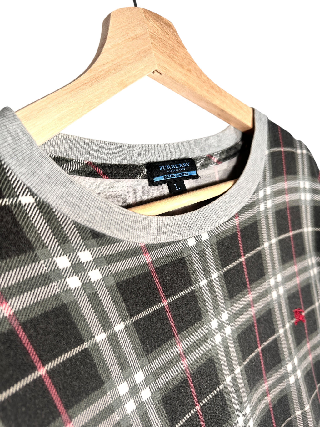 Burberry Vintage Blue Label Plaid Grey Tee