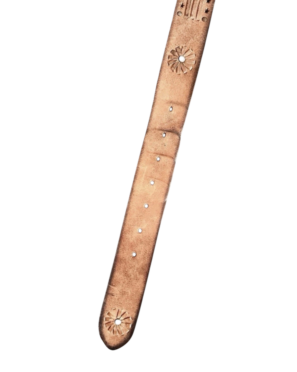 Vintage Brown Leather Western Studded Belt - 42W