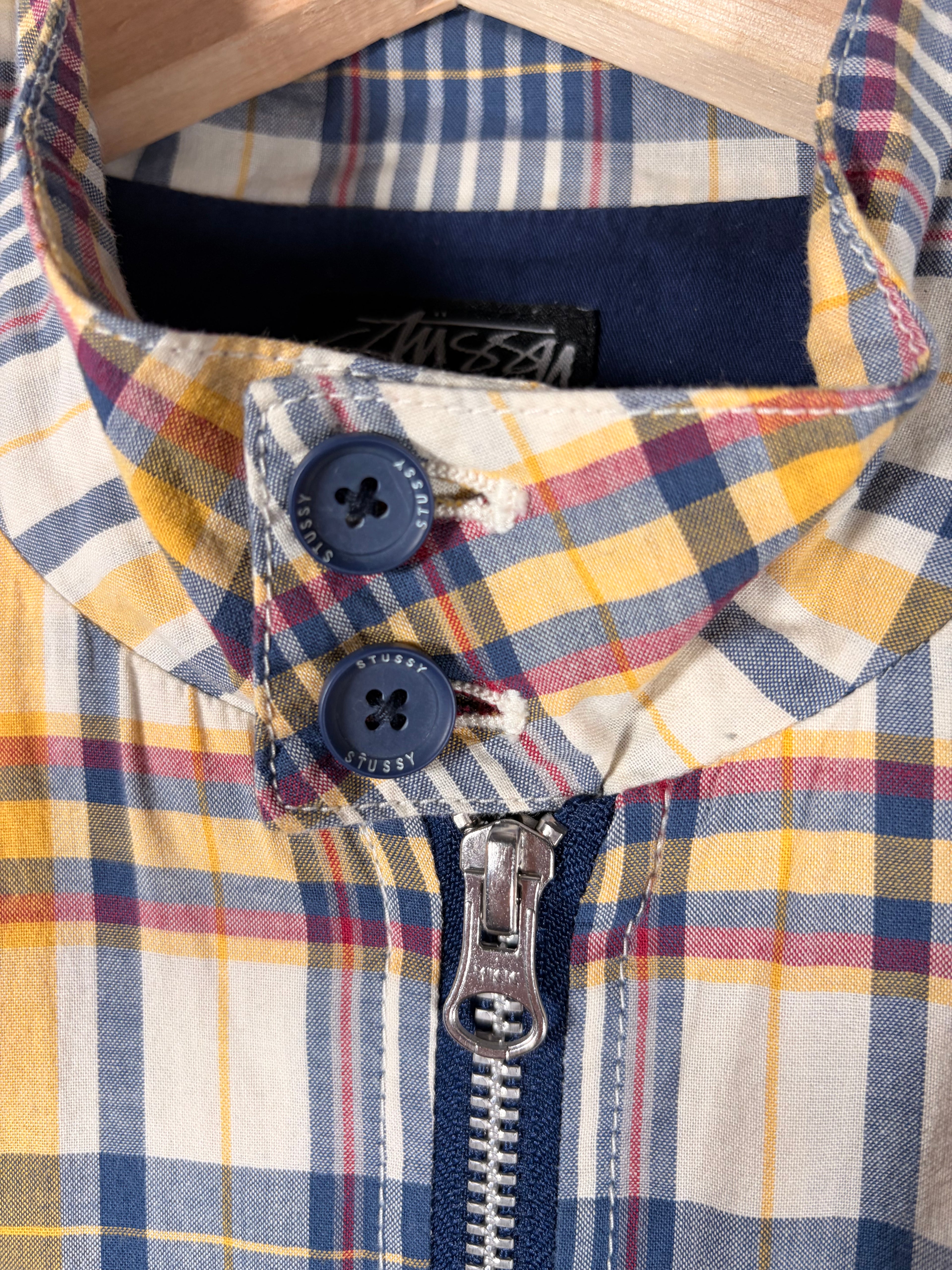 Stüssy Vintage Plaid Zip Yellow Collared Jacket