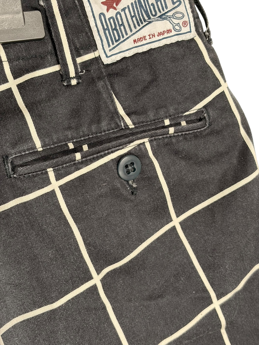 BAPE Vintage Japanese Navy Cream Plaid Shorts