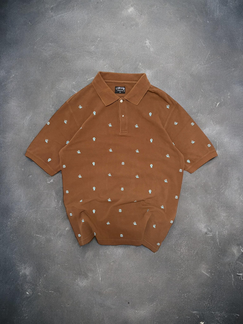 Stussy Vintage Brown Monogram Polo Shirt