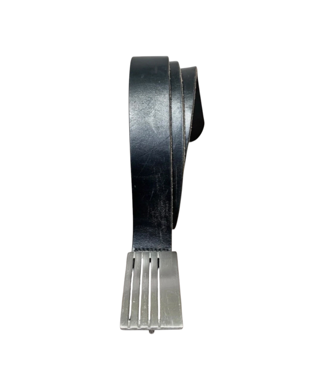 Vintage Next Leather Belt With Statement Buckle - 40W