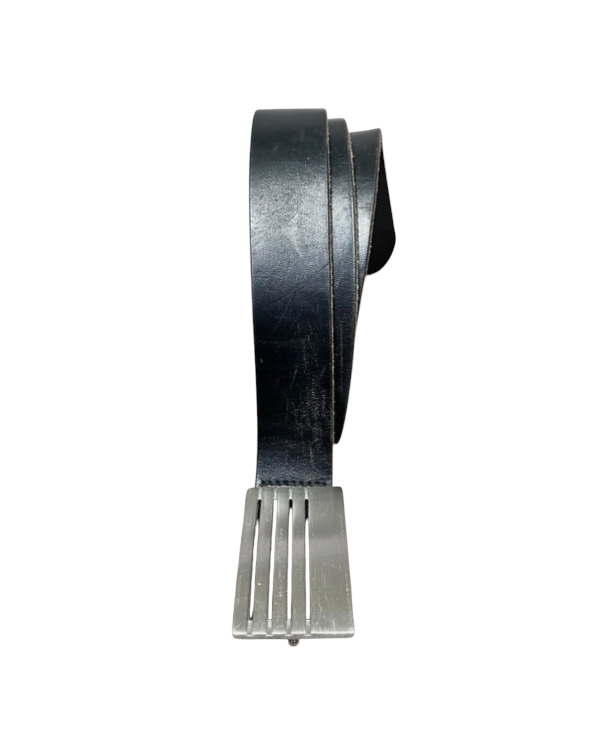 Vintage Next Leather Belt With Statement Buckle - 40W