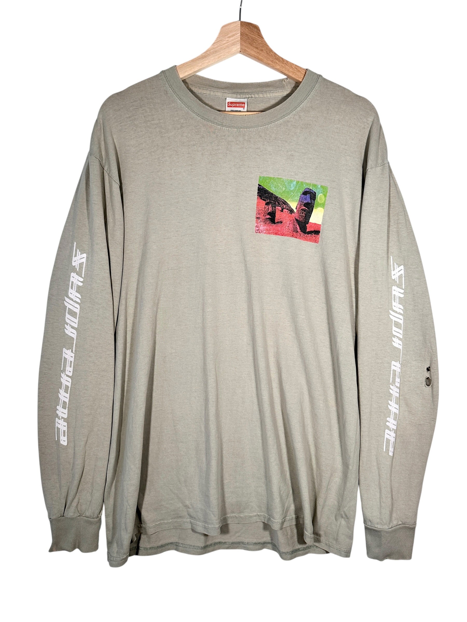Supreme FW2013 Easter Island Olive Long Sleeve Tee