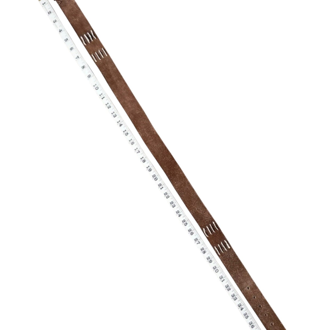 Vintage Brown Contrast Leather Belt