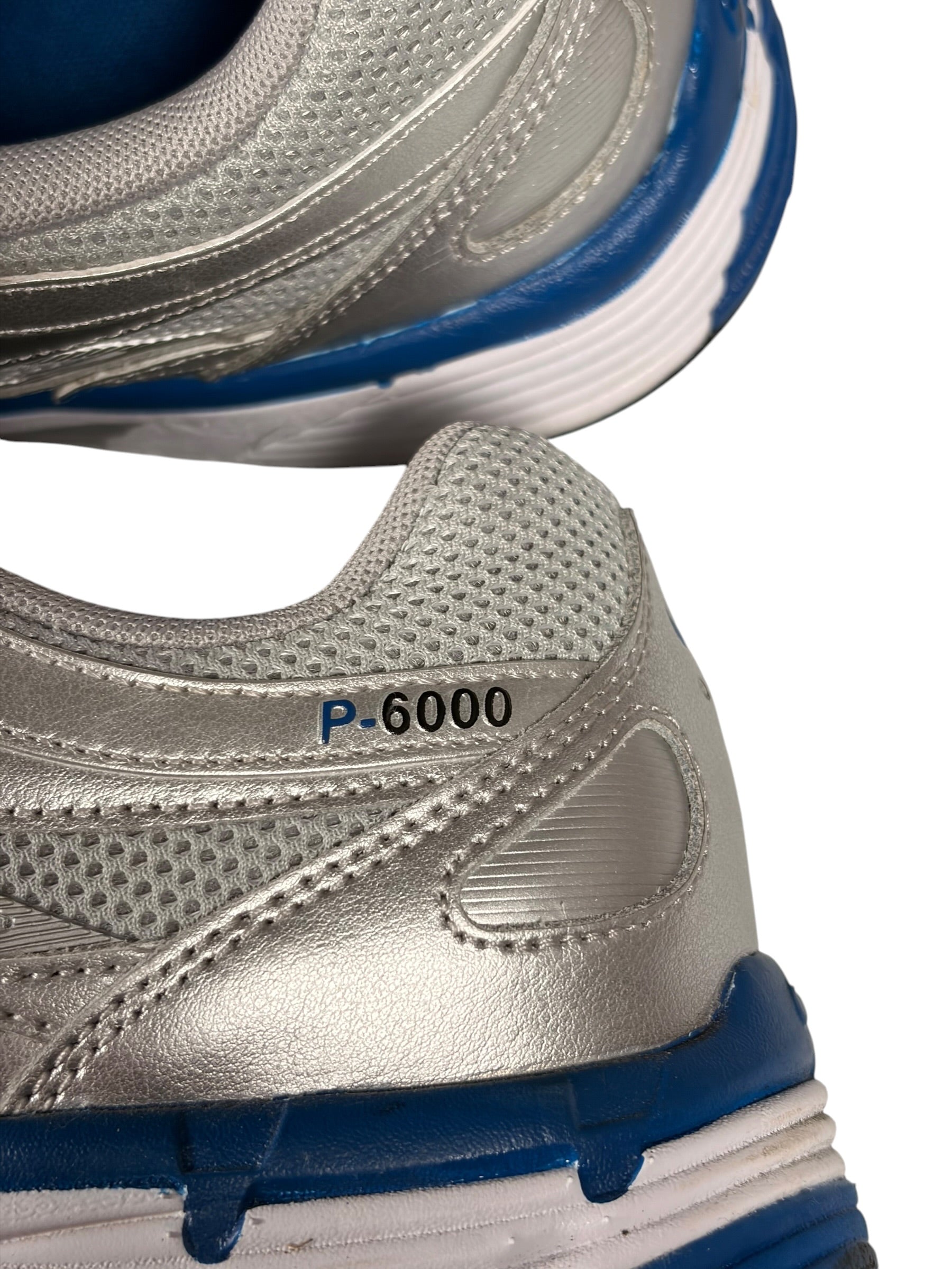 Nike P6000 Metallic Silver & Blue Running Trainers