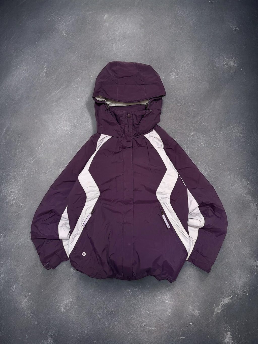 Columbia Vintage Panelled Purple White Technical Ski Coat