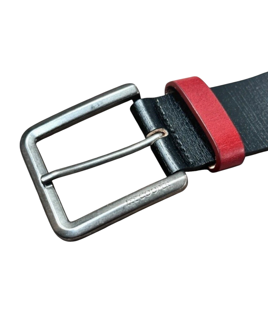 Vintage Lee Cooper Leather Belt Red Belt Loop - 34W
