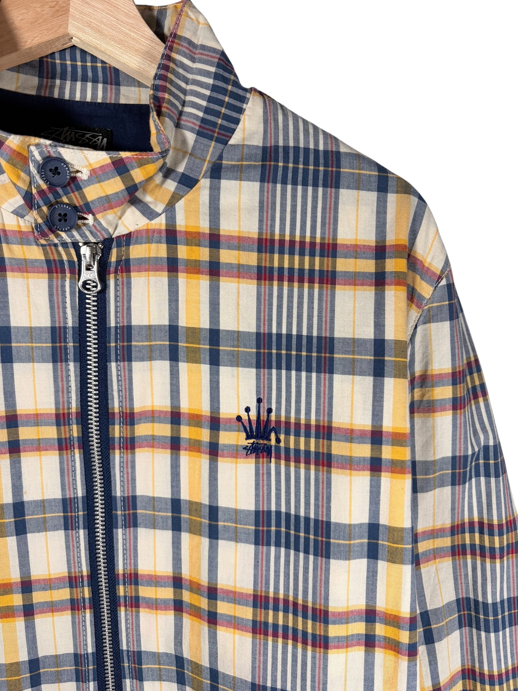 Stüssy Vintage Plaid Zip Yellow Collared Jacket