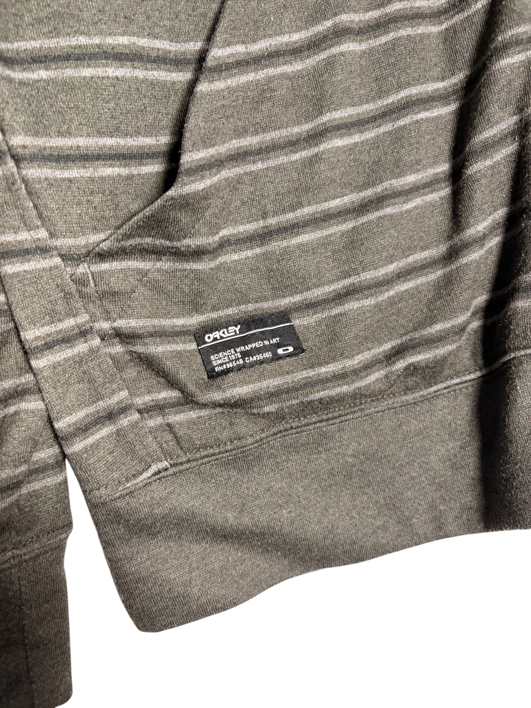 Oakley Vintage Japanese Striped Grey Hoodie