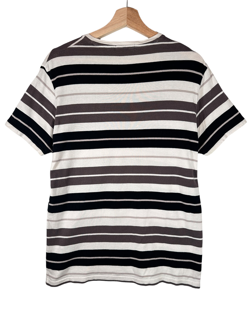 Vintage Burberry Black Label White Striped Tee