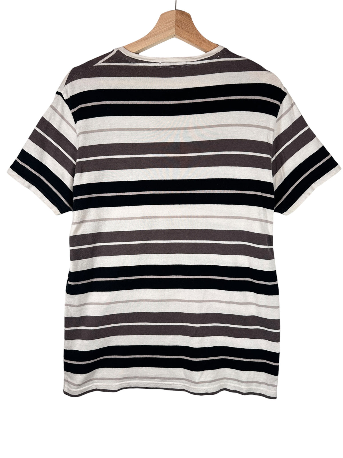 Vintage Burberry Black Label White Striped Tee