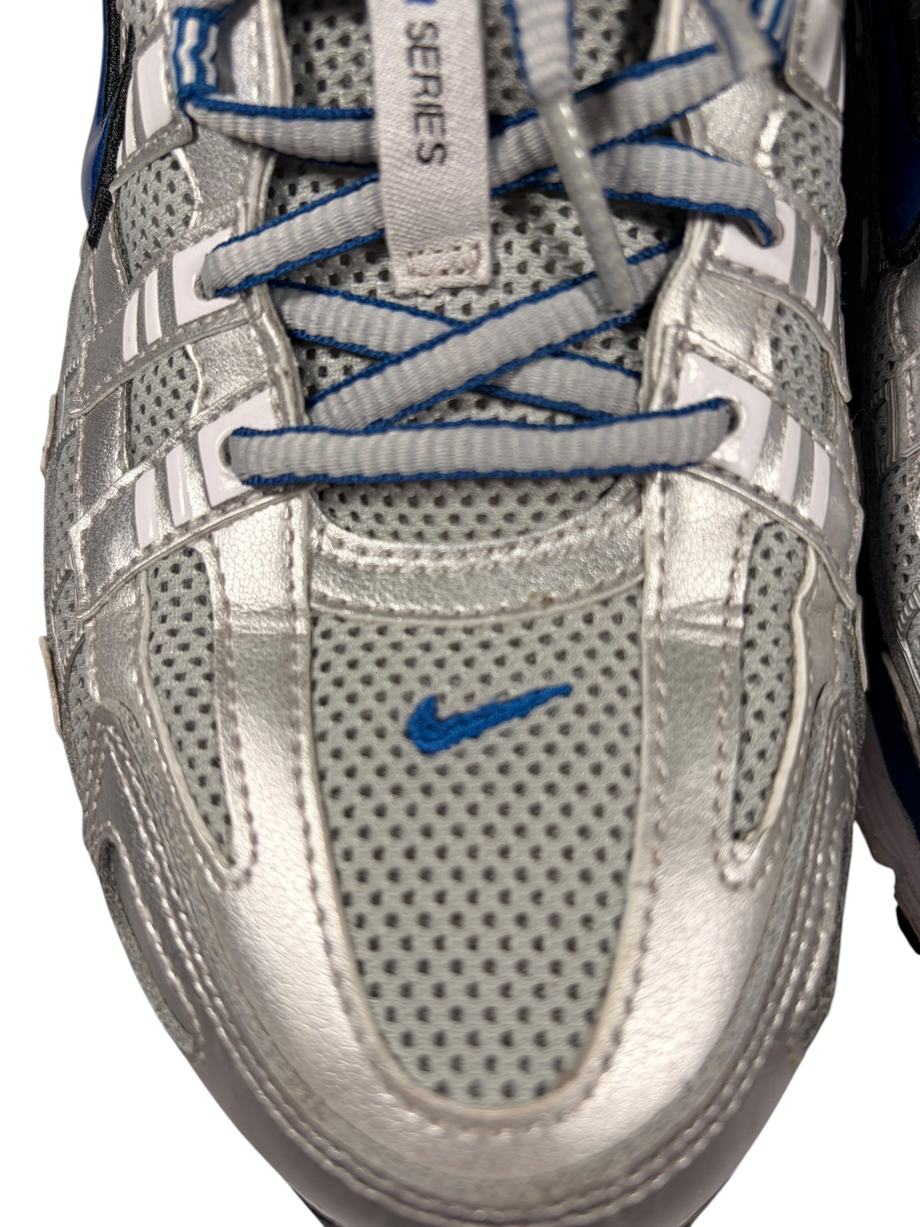 Nike P6000 Metallic Silver & Blue Running Trainers