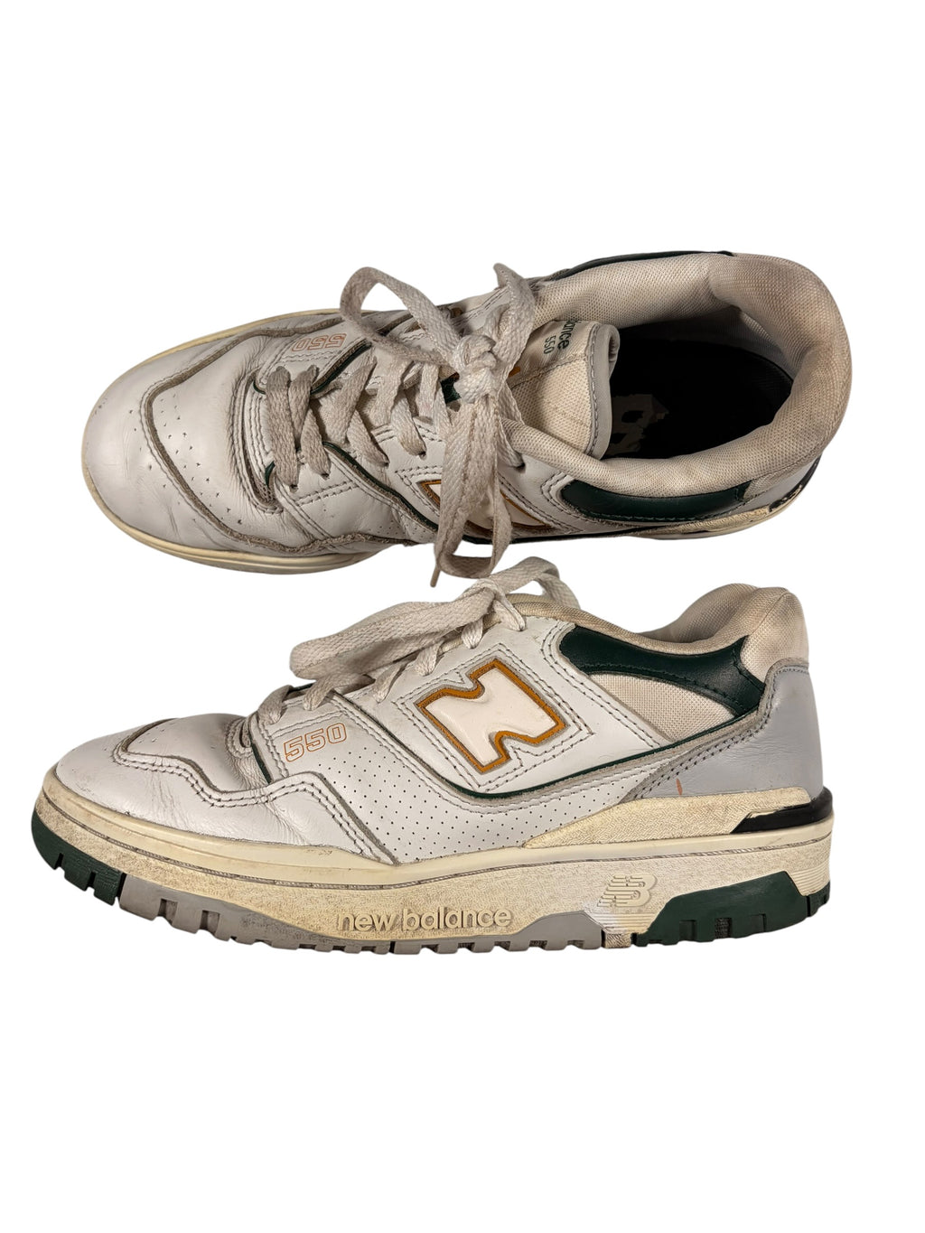 New Balance Vintage 550s White & Green Trainers