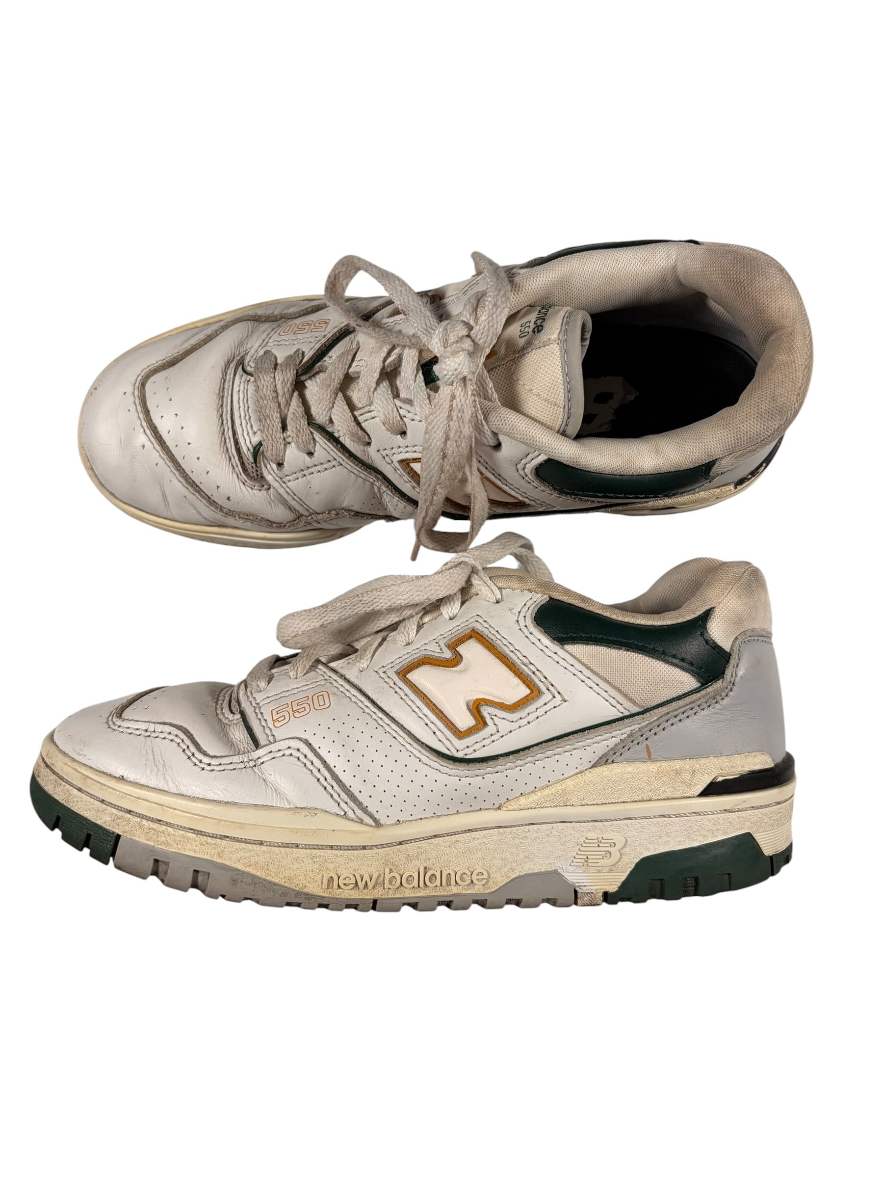 New Balance Vintage 550s White & Green Trainers