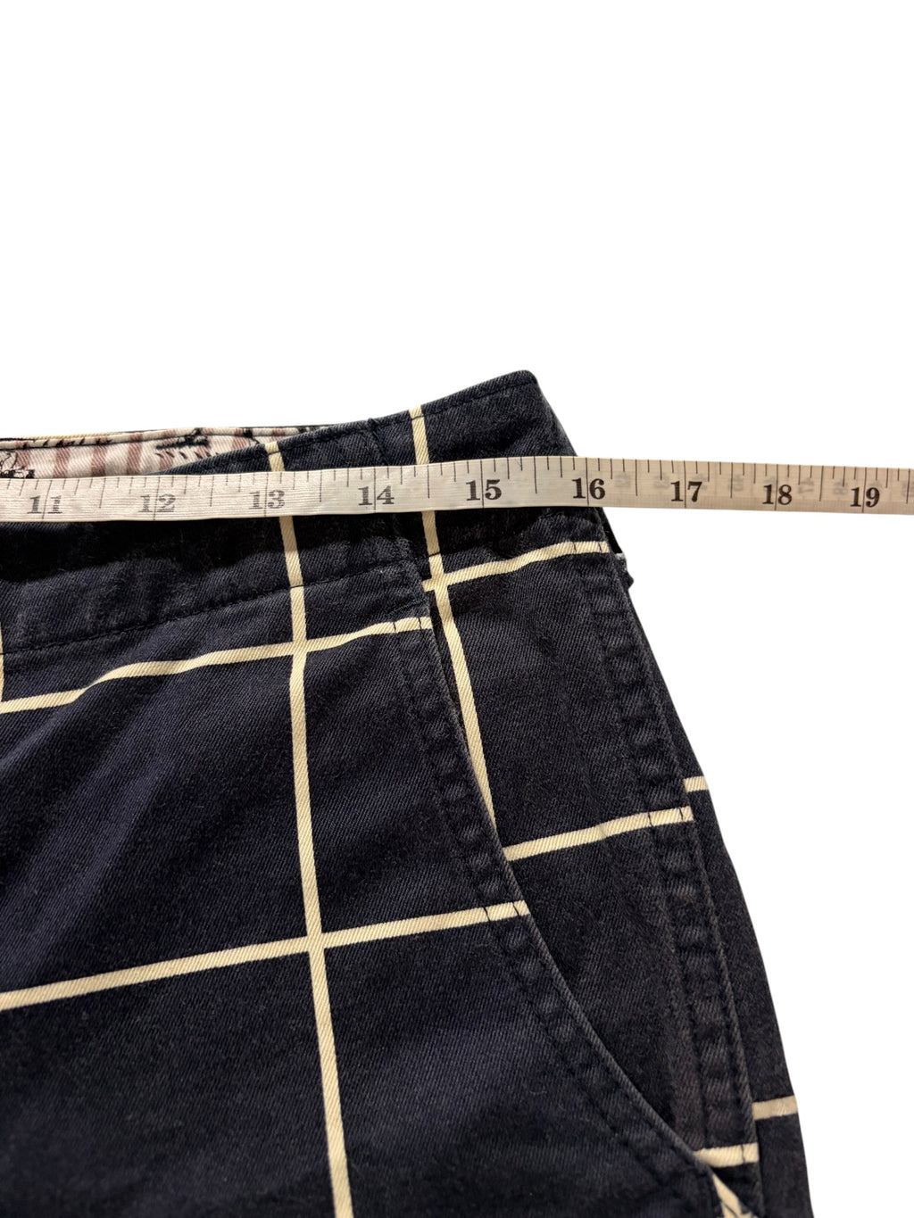 BAPE Vintage Japanese Navy Cream Plaid Shorts