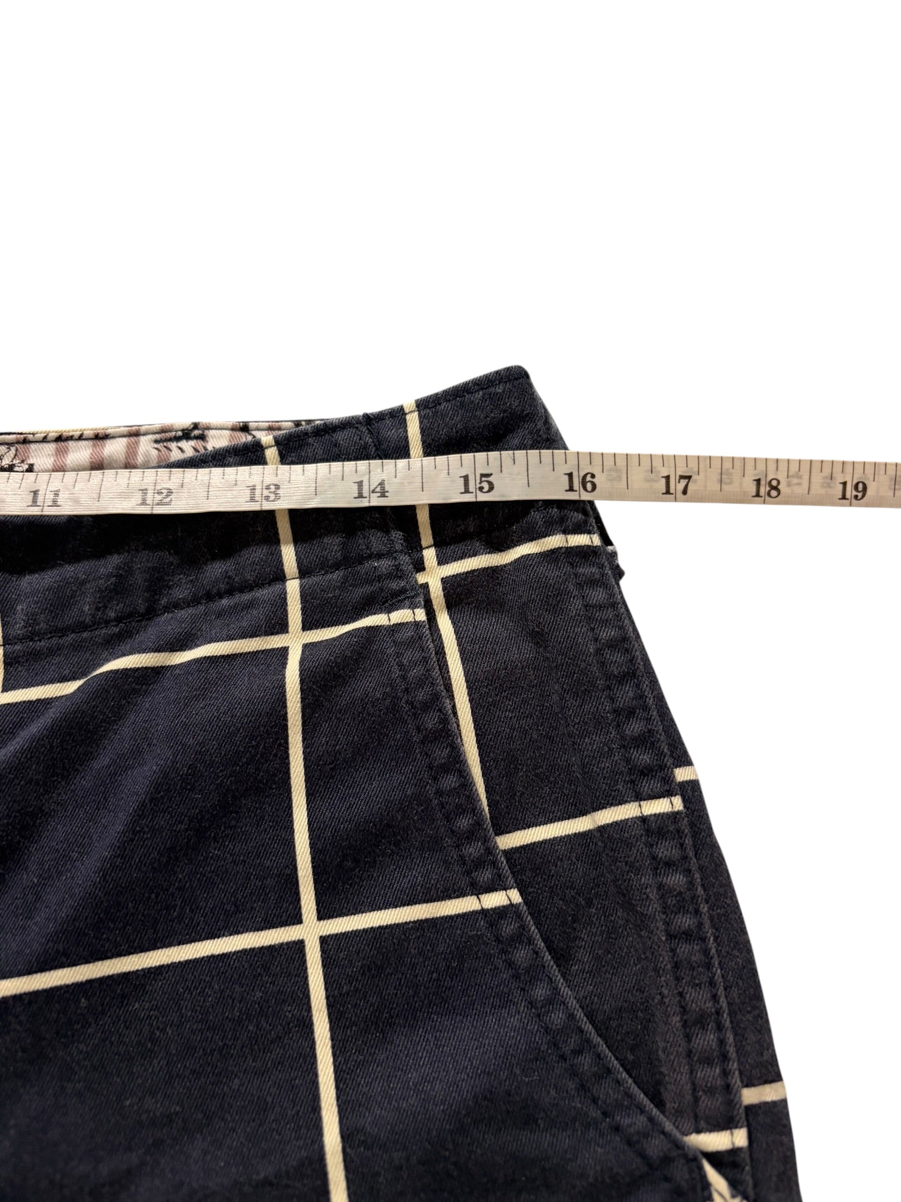 BAPE Vintage Japanese Navy Cream Plaid Shorts