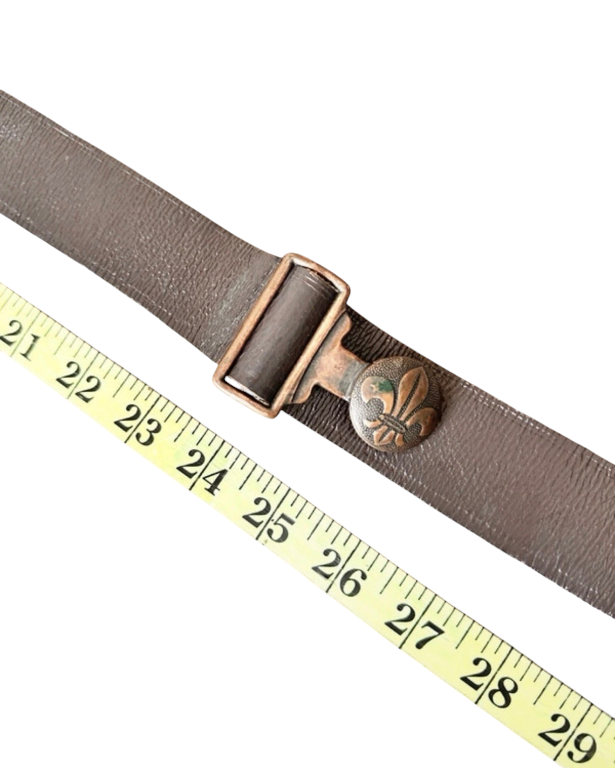 Mackenzie Brown Leather Belt with Boy Scouts Buckle - 26W
