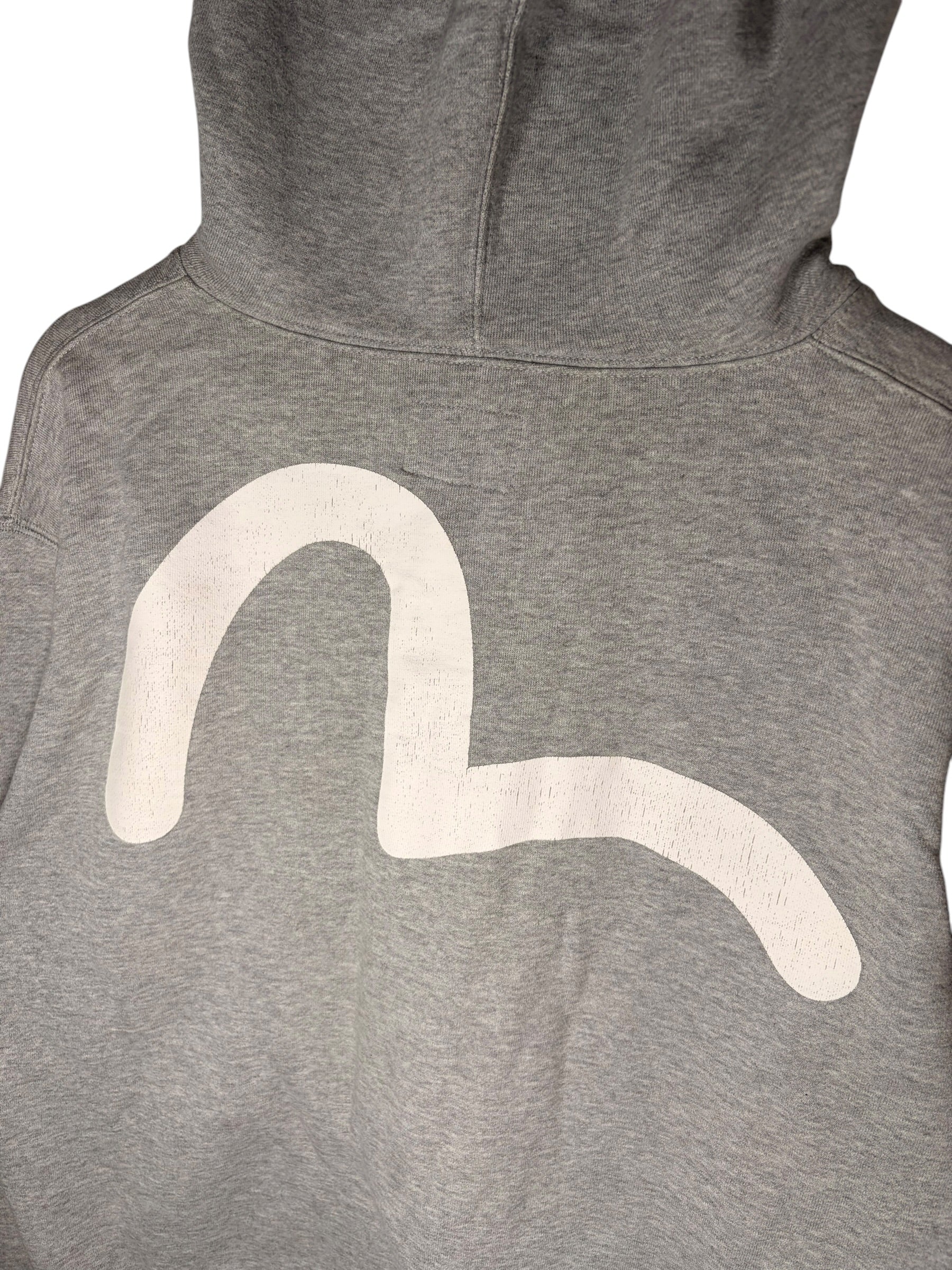 Evisu Premium Vintage Back Print Grey Zip up Hoodie