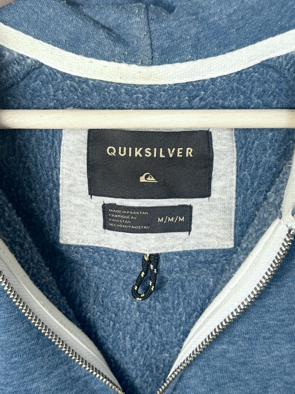 Quicksilver Vintage Blue Zip Up Hoodie