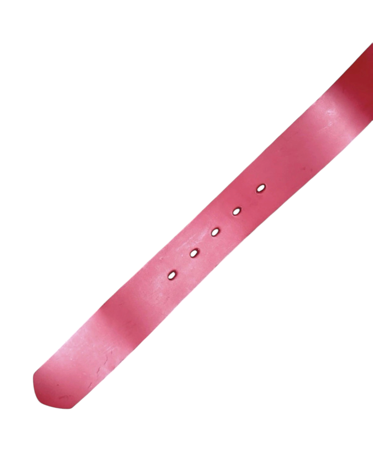Vintage Red Leather Belt with American Flag Buckle - 36W