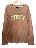 Stussy Spellout Brown Green Longsleeve