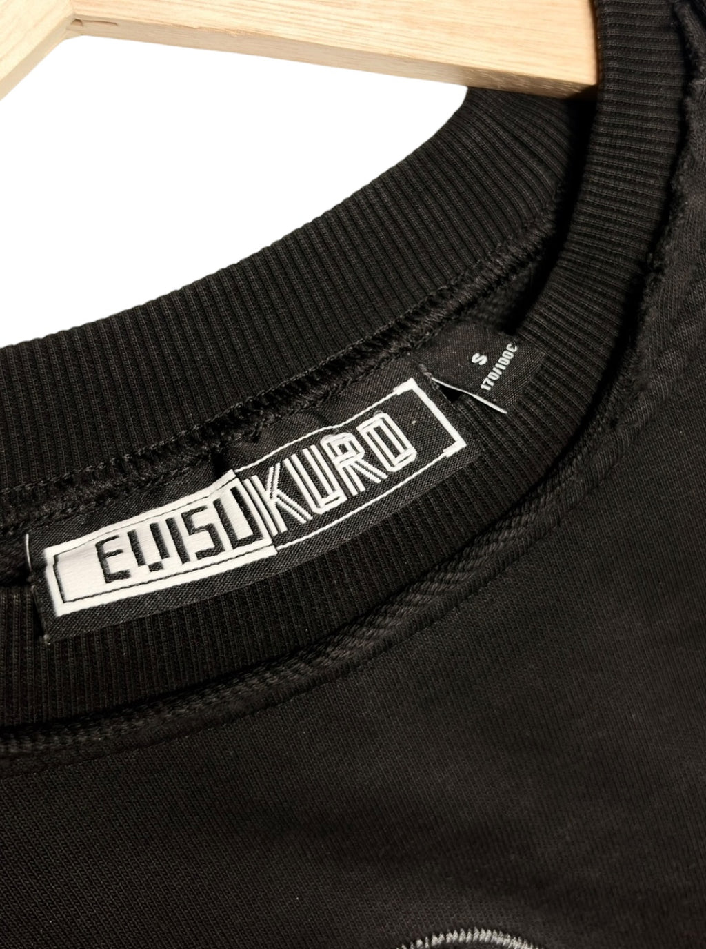 Evisu Kuro Vintage Ripped Logo Black Jumper