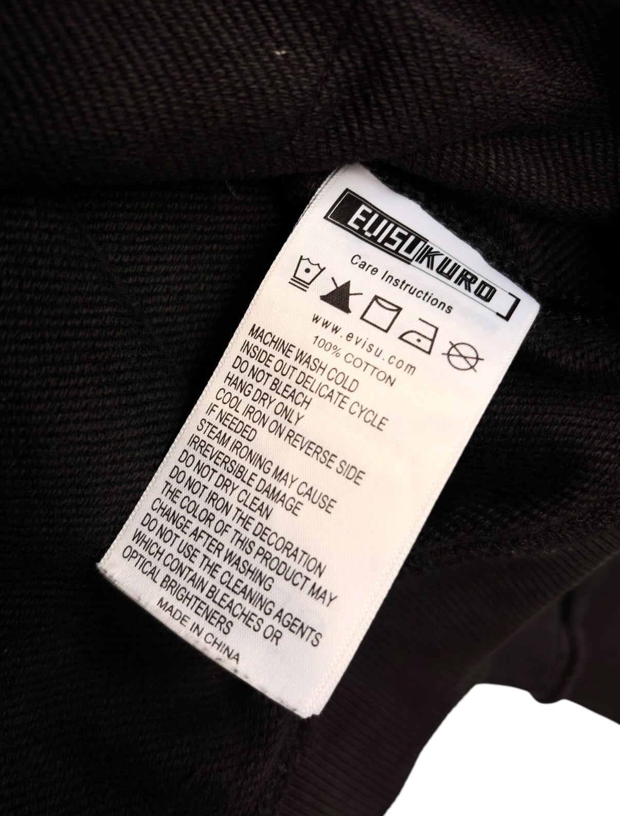 Evisu Kuro Vintage Ripped Logo Black Jumper