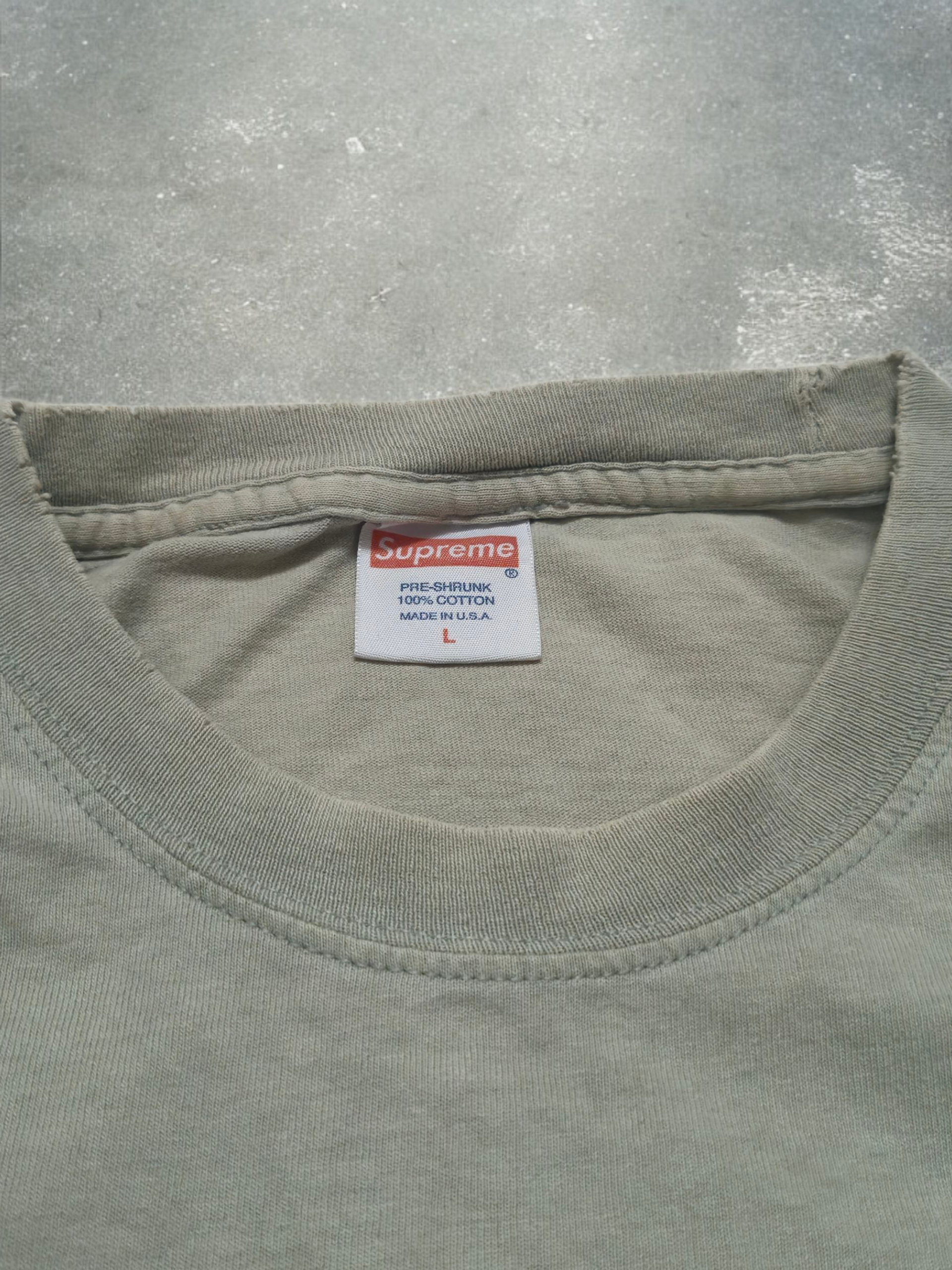 Supreme FW2013 Olive Green Easter Island Long sleeve Tee