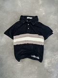 BAPE Vintage Black & Cream Stripe Polo Shirt